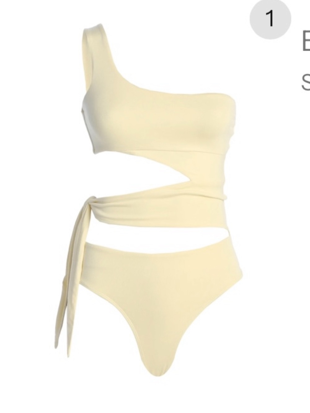 JLUXLABEL One-Shoulder Cutout Bodysuit in Cream